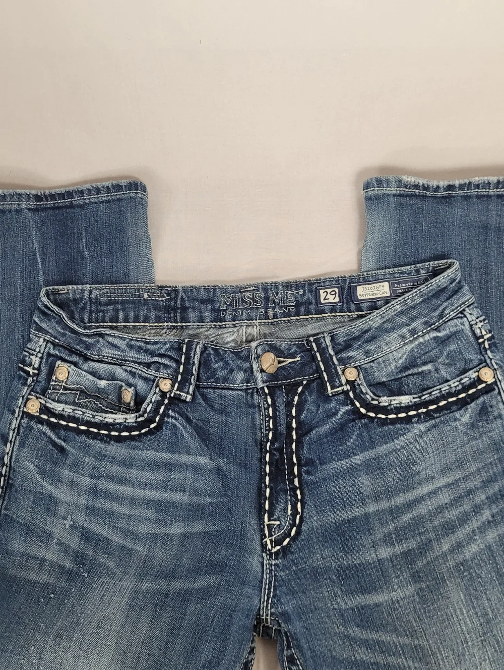 Miss Me Boyfriend Cropped Capri JB1026P4 Jeans Size 29